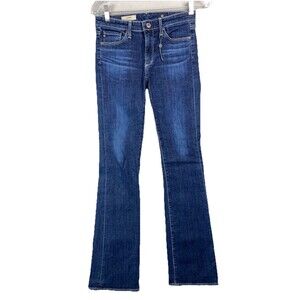 AG Adriano Goldschmied Women 27 Jeans Angel Bootcut Dark Wash Stretch Distressed